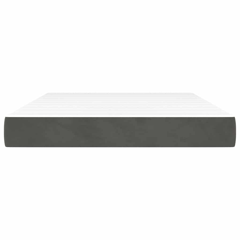 Spring bed mattress, dark grey, 120x210x20 cm, velvet