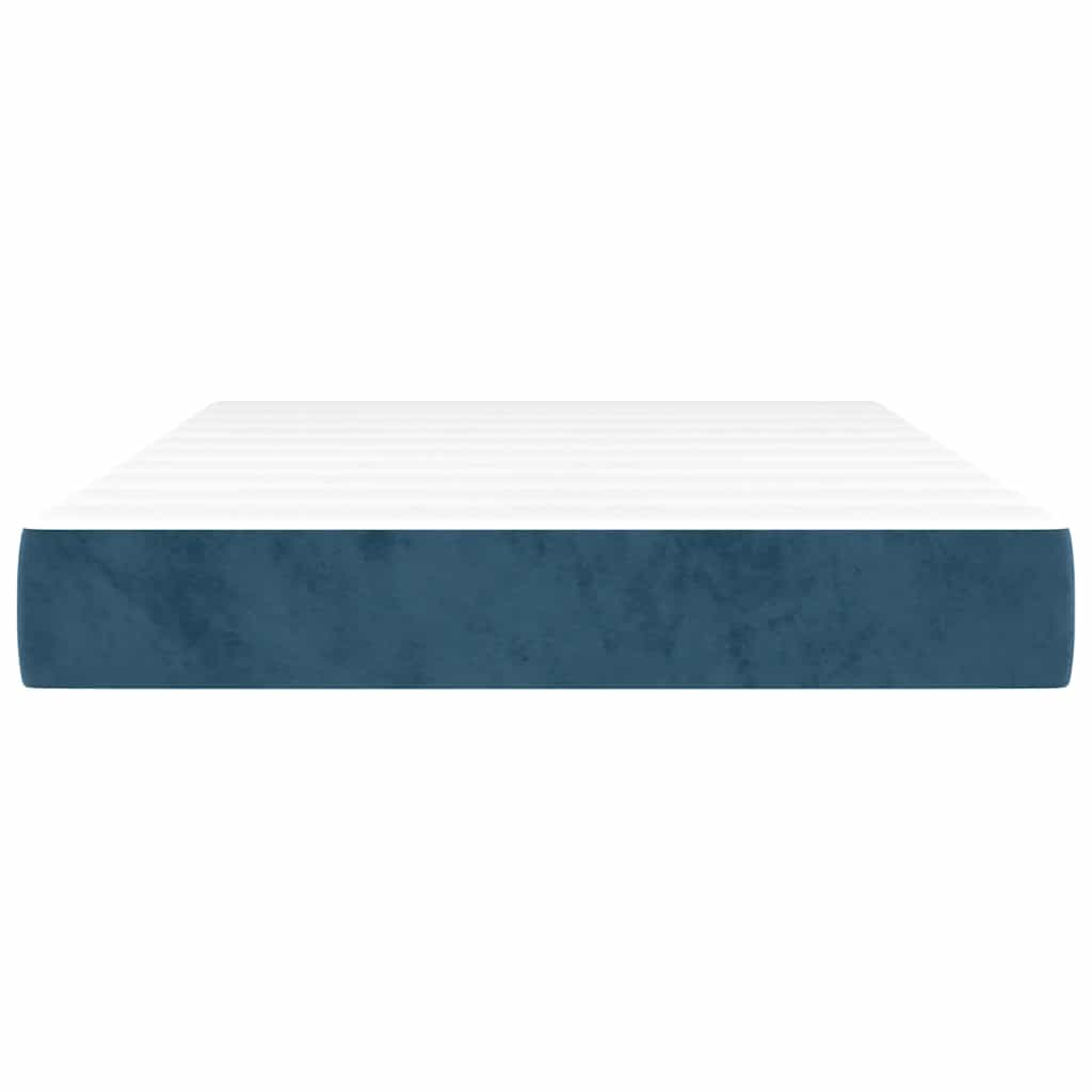 Spring bed mattress, dark blue, 120x210x20 cm, velvet