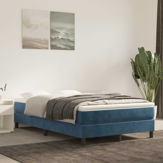 Spring bed mattress, dark blue, 120x210x20 cm, velvet