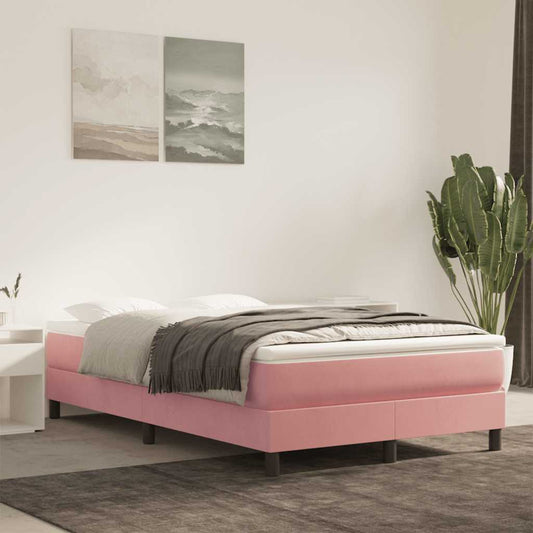 Spring mattress, pink, 120x210x20 cm, velvet