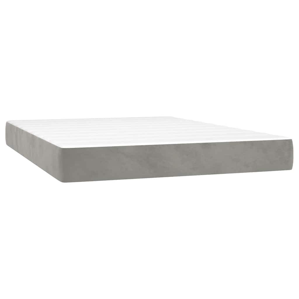 Spring bed mattress, light grey, 140x210x20 cm, velvet