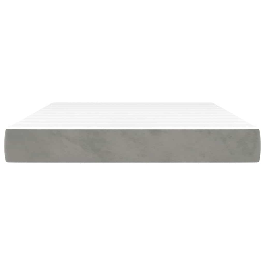 Spring bed mattress, light grey, 140x210x20 cm, velvet