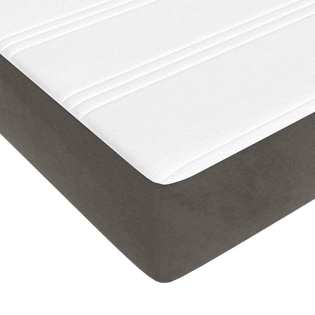 Spring bed mattress, dark grey, 140x210x20 cm, velvet