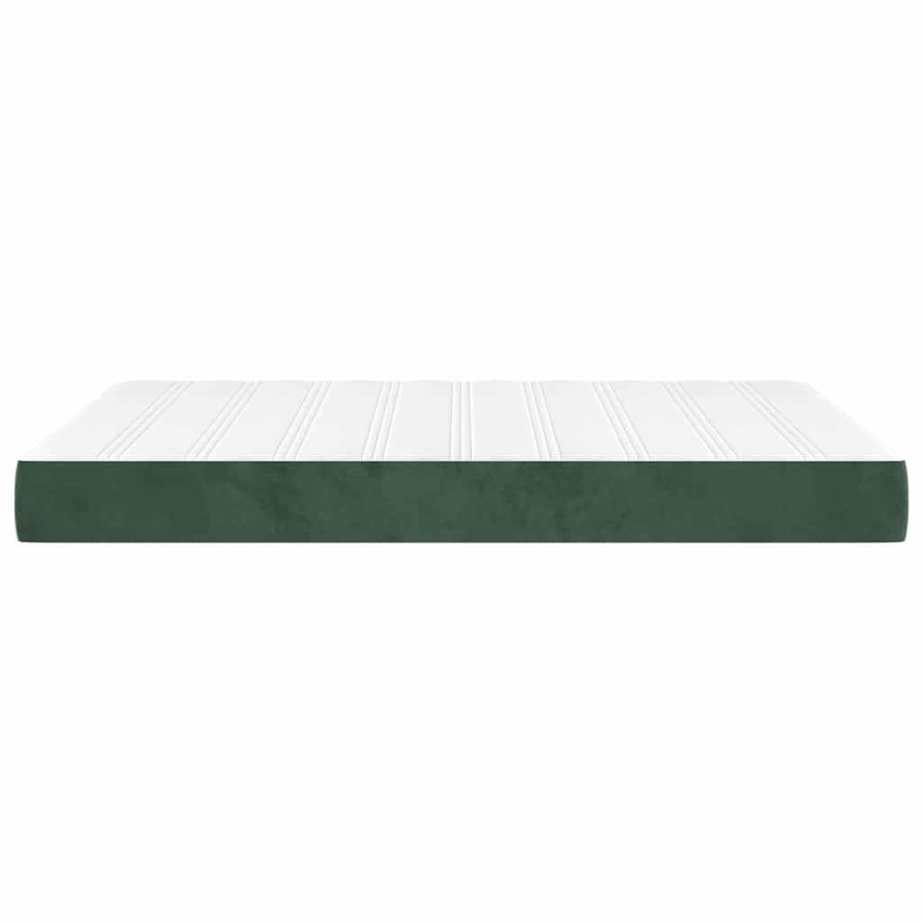 Spring bed mattress, dark green, 140x210x20 cm, velvet