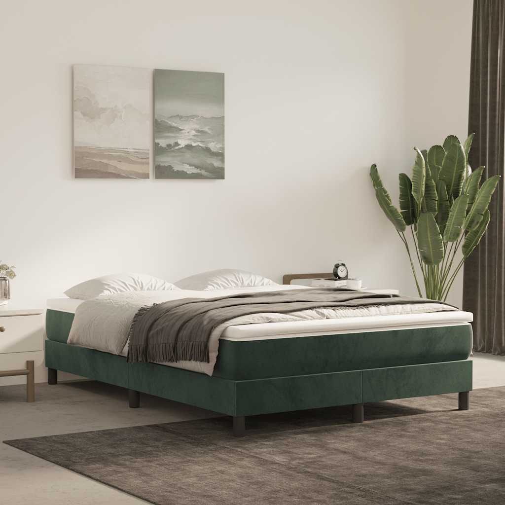 Spring bed mattress, dark green, 140x210x20 cm, velvet