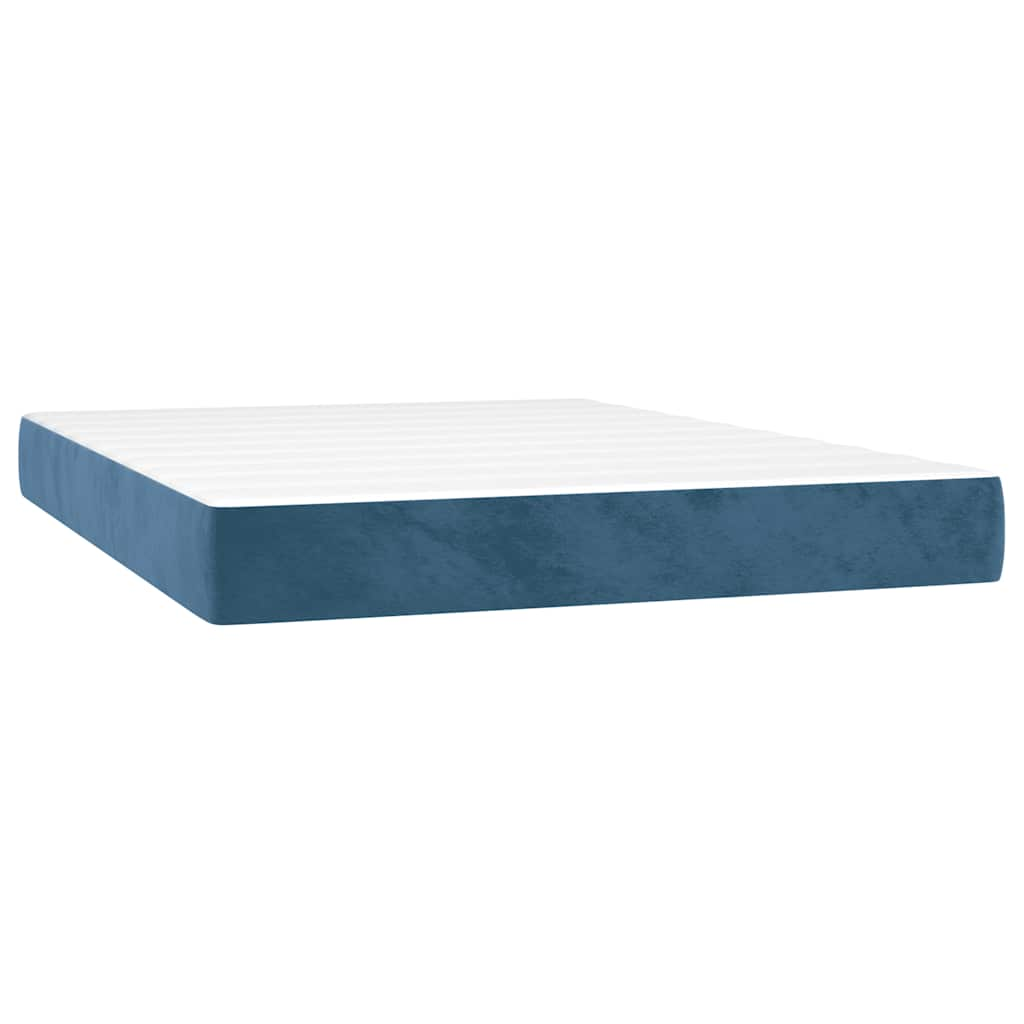 Spring bed mattress, dark blue, 140x210x20 cm, velvet