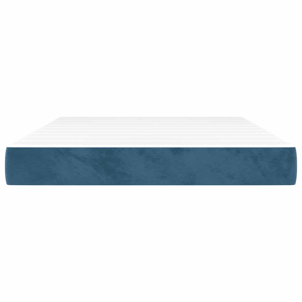 Spring bed mattress, dark blue, 140x210x20 cm, velvet