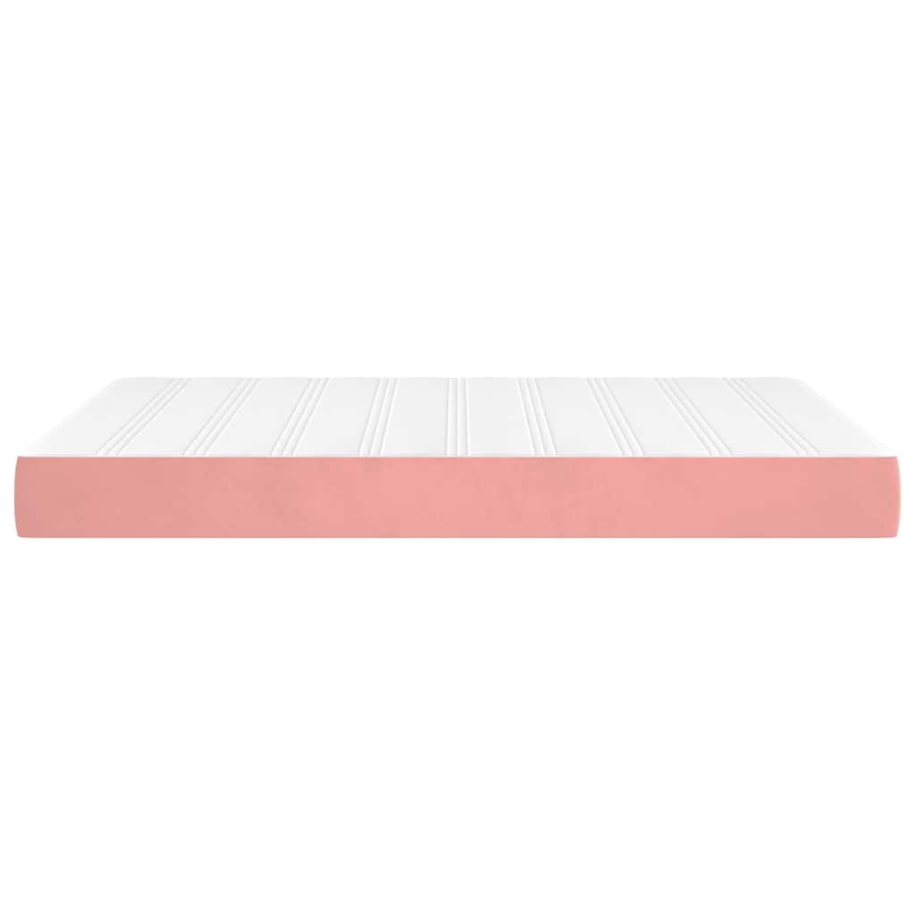 Spring mattress, pink, 140x210x20 cm, velvet