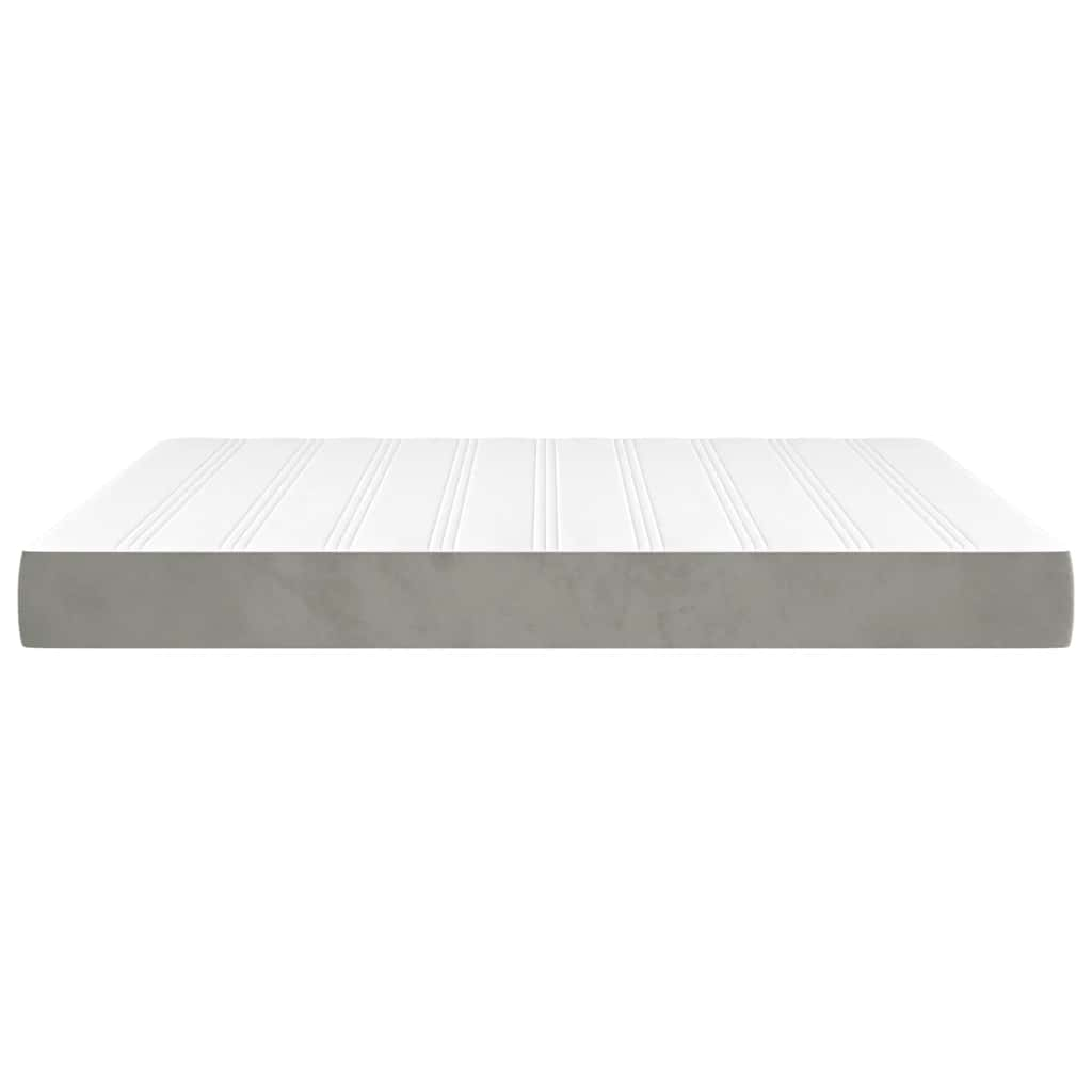 Spring bed mattress, light grey, 160x210x20 cm, velvet