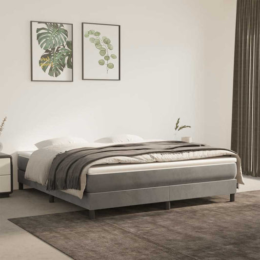 Spring bed mattress, light grey, 160x210x20 cm, velvet