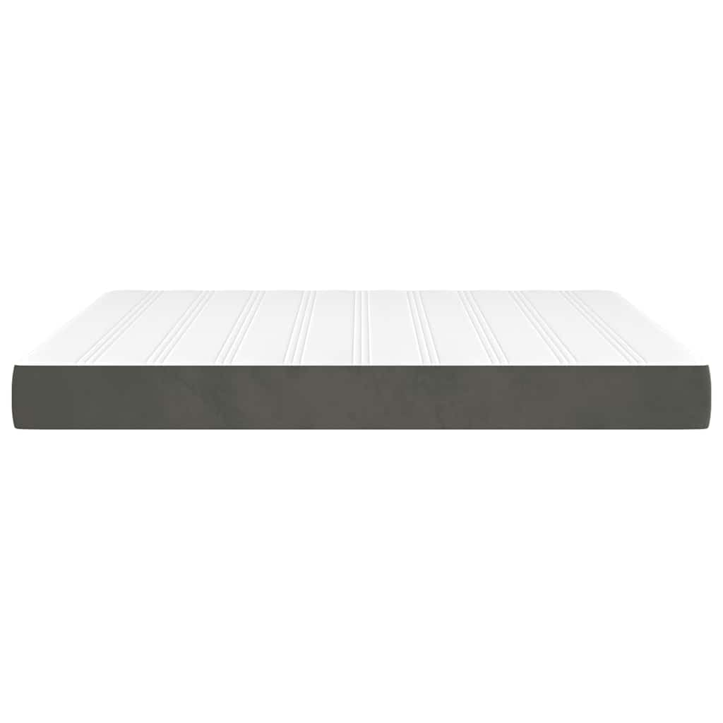 Spring bed mattress, dark grey, 160x210x20 cm, velvet