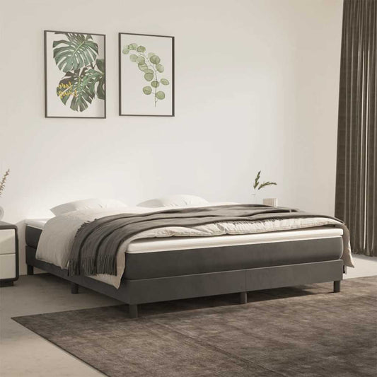 Spring bed mattress, dark grey, 160x210x20 cm, velvet