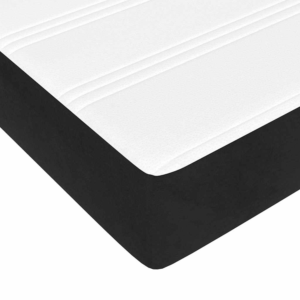 Spring bed mattress, black, 160x210x20 cm, velvet