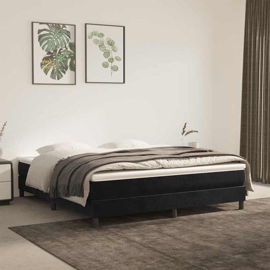 Spring bed mattress, black, 160x210x20 cm, velvet