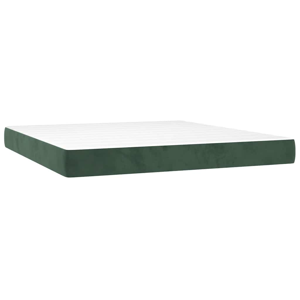 Spring bed mattress, dark green, 160x210x20 cm, velvet