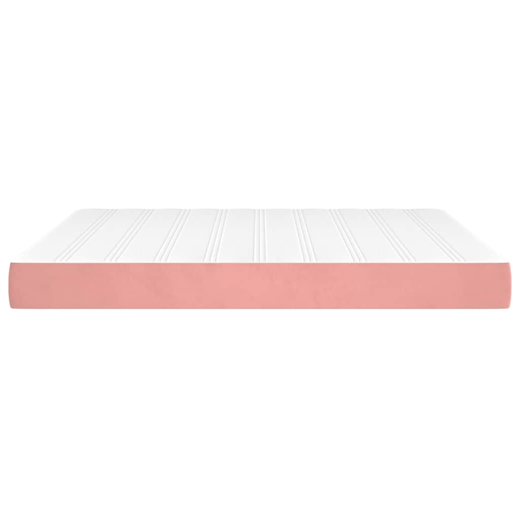 Spring mattress, pink, 160x210x20 cm, velvet