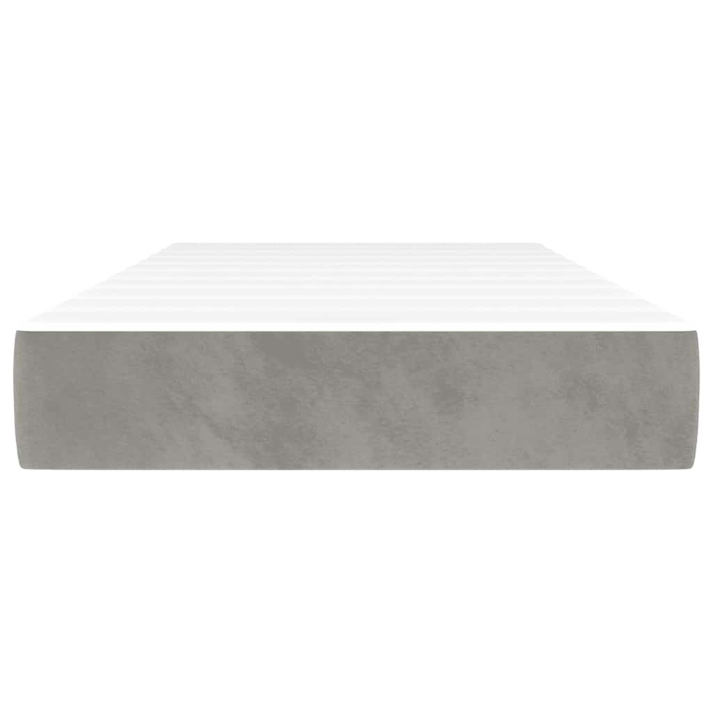 Spring bed mattress, light grey, 80x220x20 cm, velvet