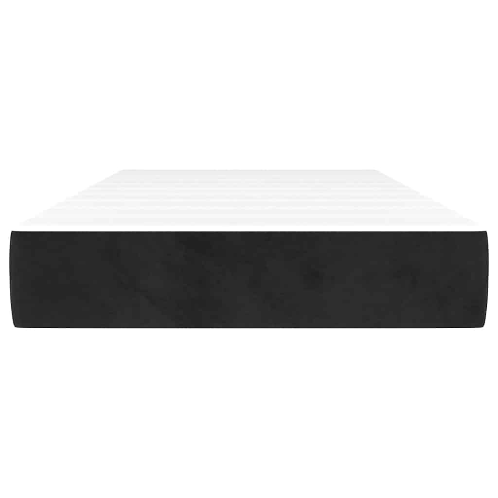 Spring bed mattress, black, 90x220x20 cm, velvet