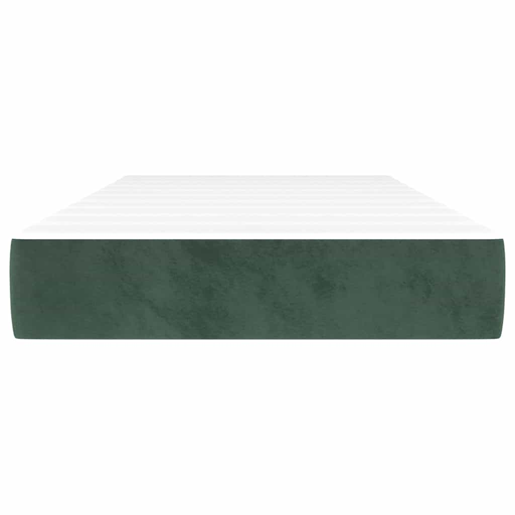 Spring bed mattress, dark green, 90x220x20 cm, velvet