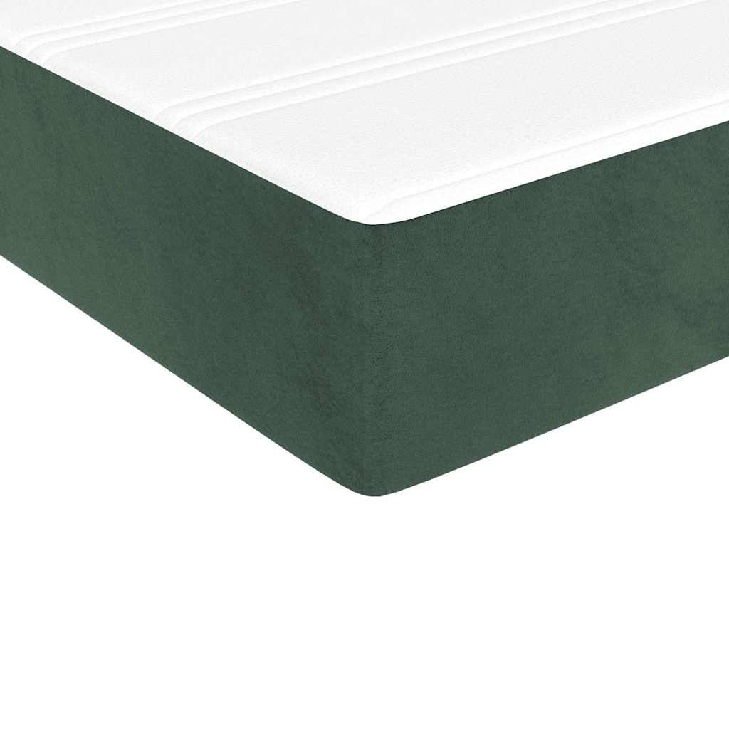 Spring bed mattress, dark green, 90x220x20 cm, velvet