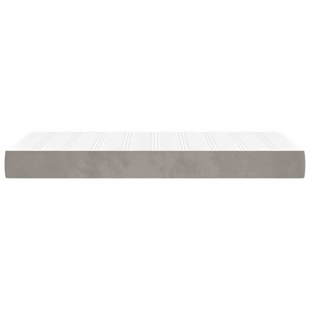 Spring bed mattress, light grey, 100x220x20 cm, velvet