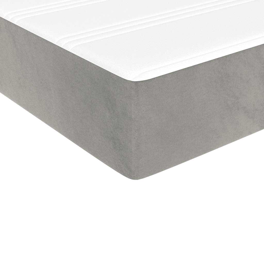 Spring bed mattress, light grey, 100x220x20 cm, velvet