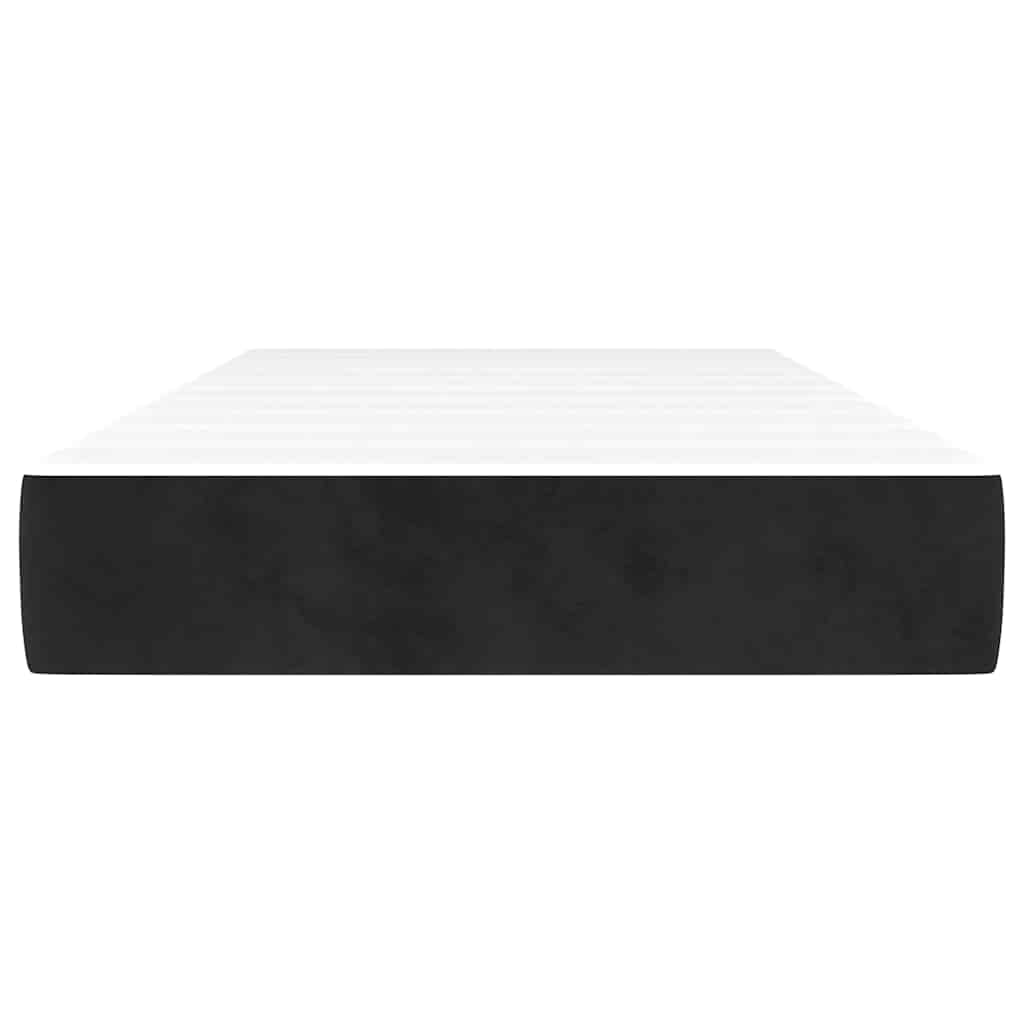 Spring bed mattress, black, 100x220x20 cm, velvet