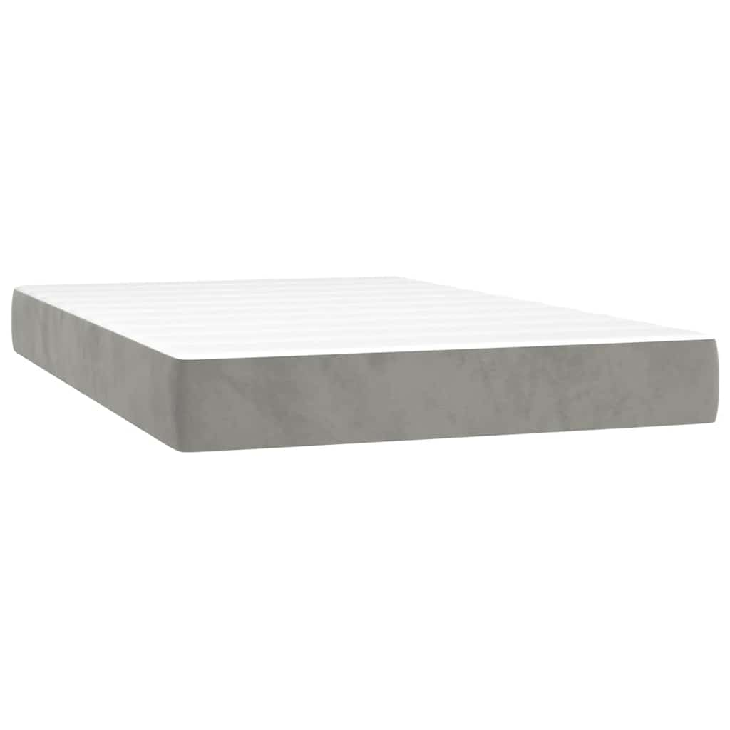 Spring bed mattress, light grey, 120x220x20 cm, velvet