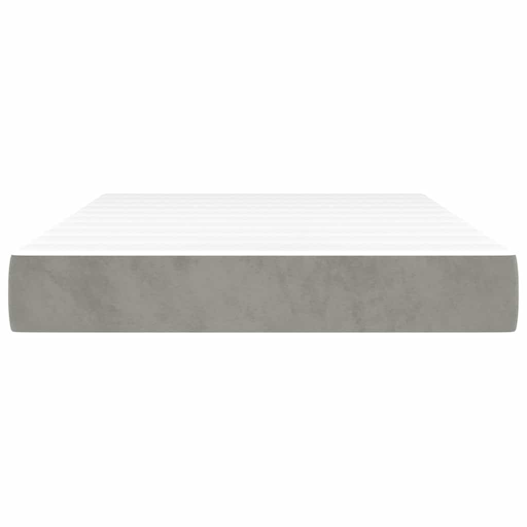 Spring bed mattress, light grey, 120x220x20 cm, velvet