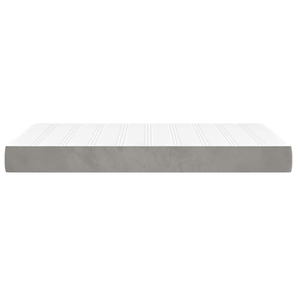 Spring bed mattress, light grey, 120x220x20 cm, velvet