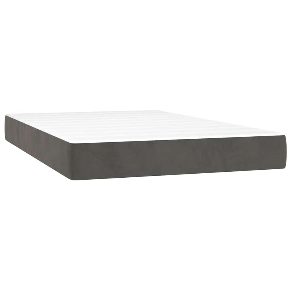 Spring bed mattress, dark grey, 120x220x20 cm, velvet