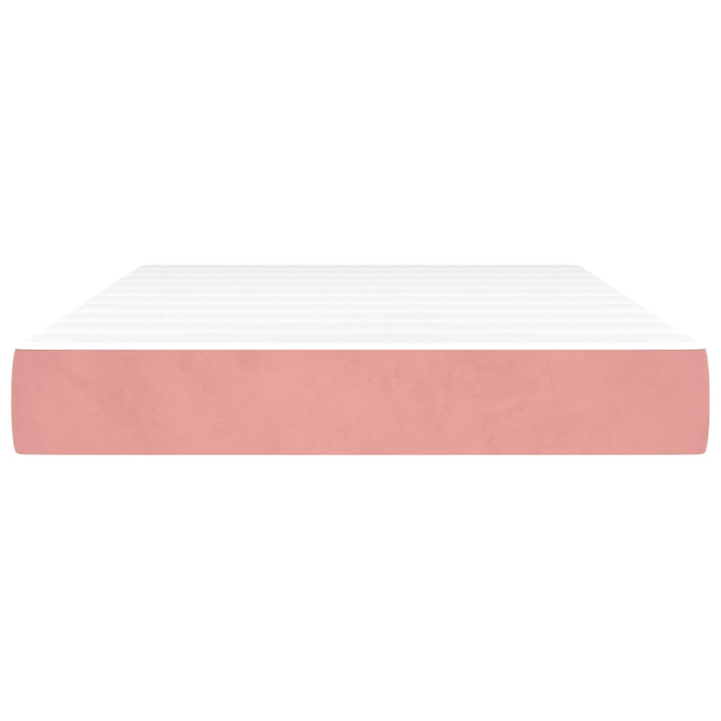 Spring mattress, pink, 120x220x20 cm, velvet