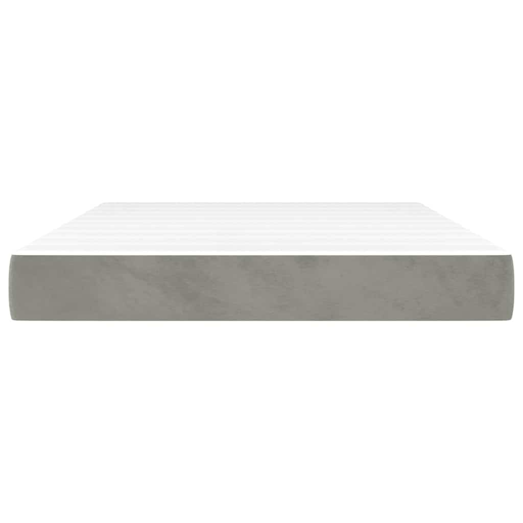 Spring bed mattress, light grey, 140x220x20 cm, velvet