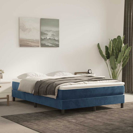 Spring bed mattress, dark blue, 140x220x20 cm, velvet