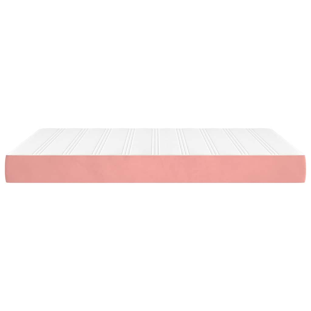 Spring mattress, pink, 140x220x20 cm, velvet