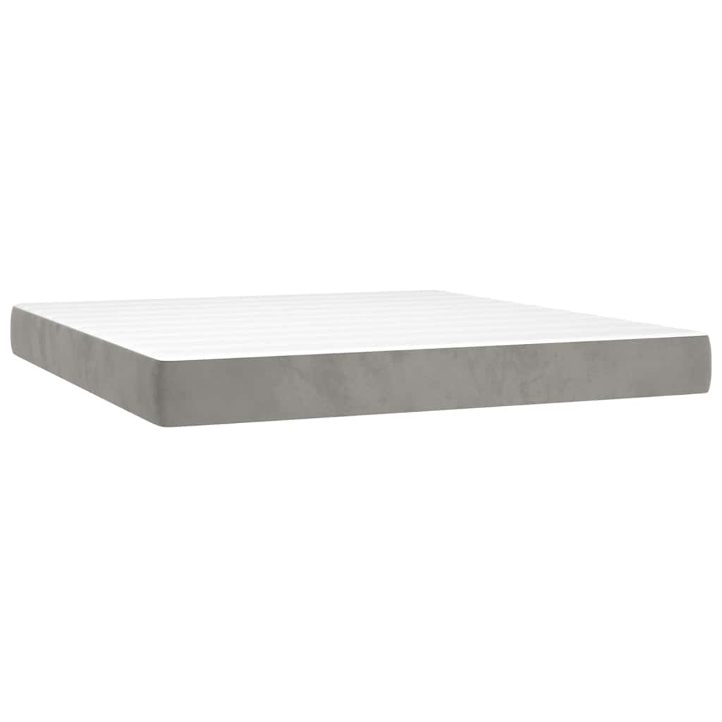 Spring bed mattress, light grey, 160x220x20 cm, velvet