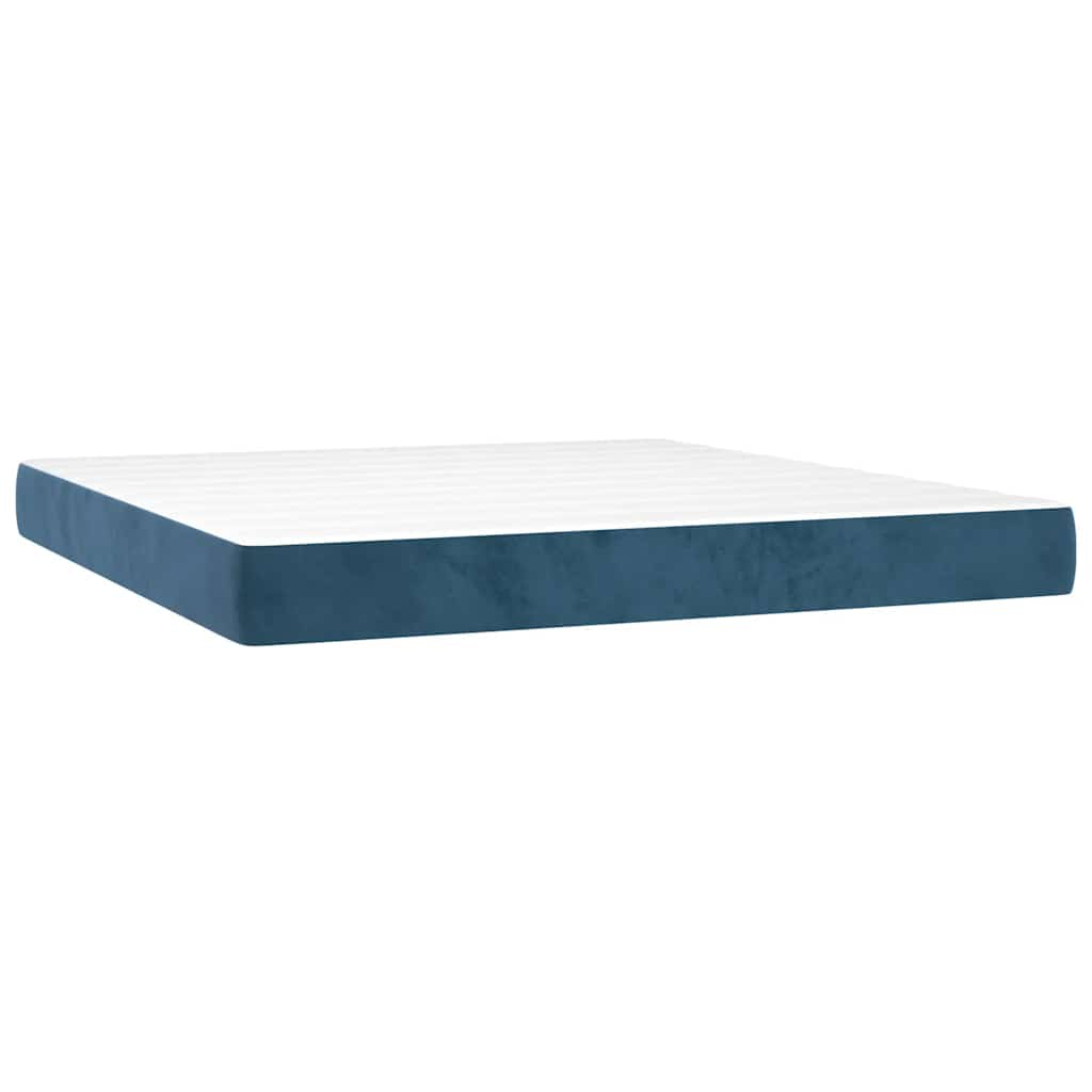 Spring bed mattress, dark blue, 160x220x20 cm, velvet