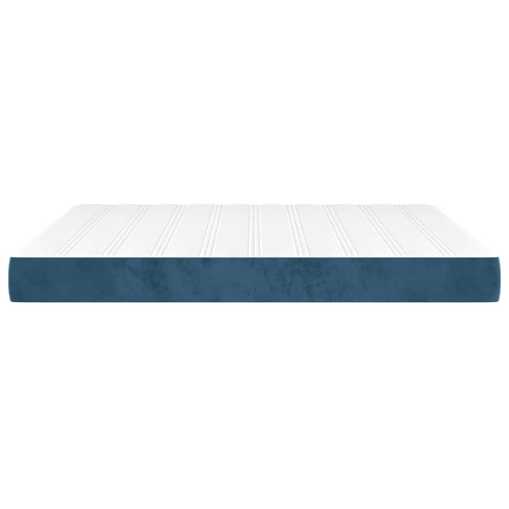 Spring bed mattress, dark blue, 160x220x20 cm, velvet