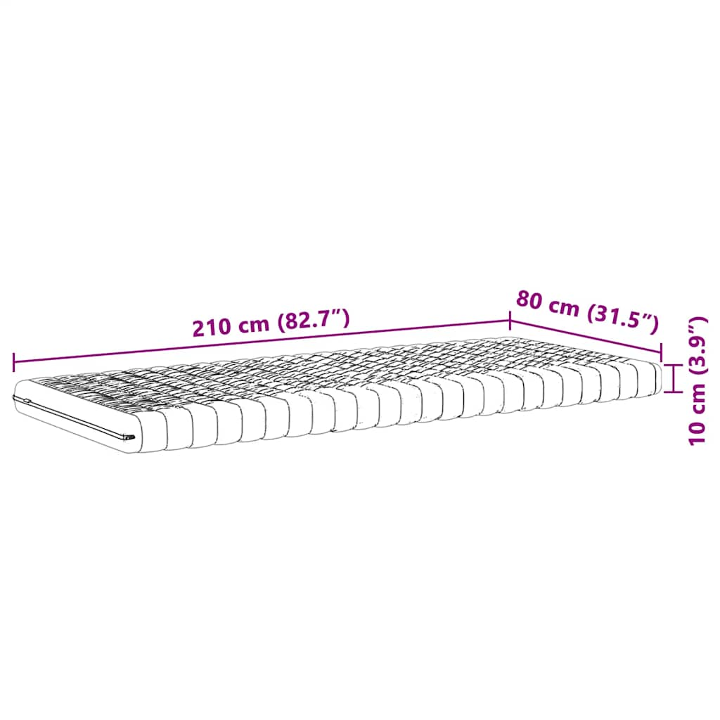 Saltea din spumă, alb, 80x210 cm, duritate 7 zone 20 ILD