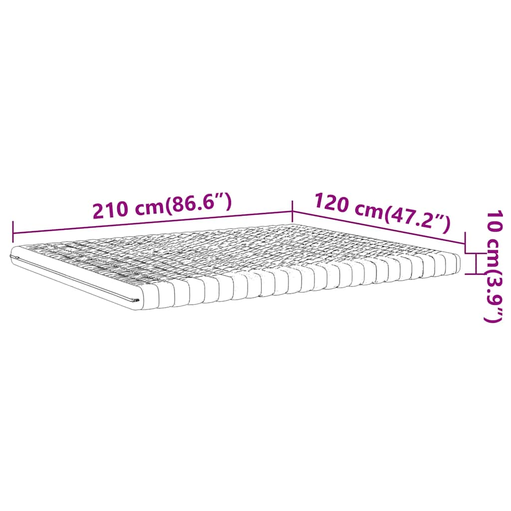 Foam mattress, white, 120x210 cm, 7 zones, hardness 20 ILD