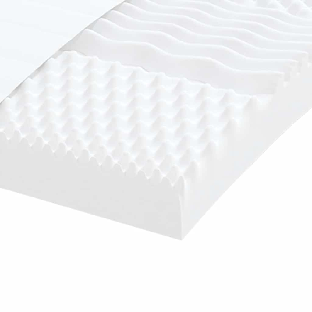 Foam mattress, white, 140x210 cm, 7 zones, hardness 20 ILD