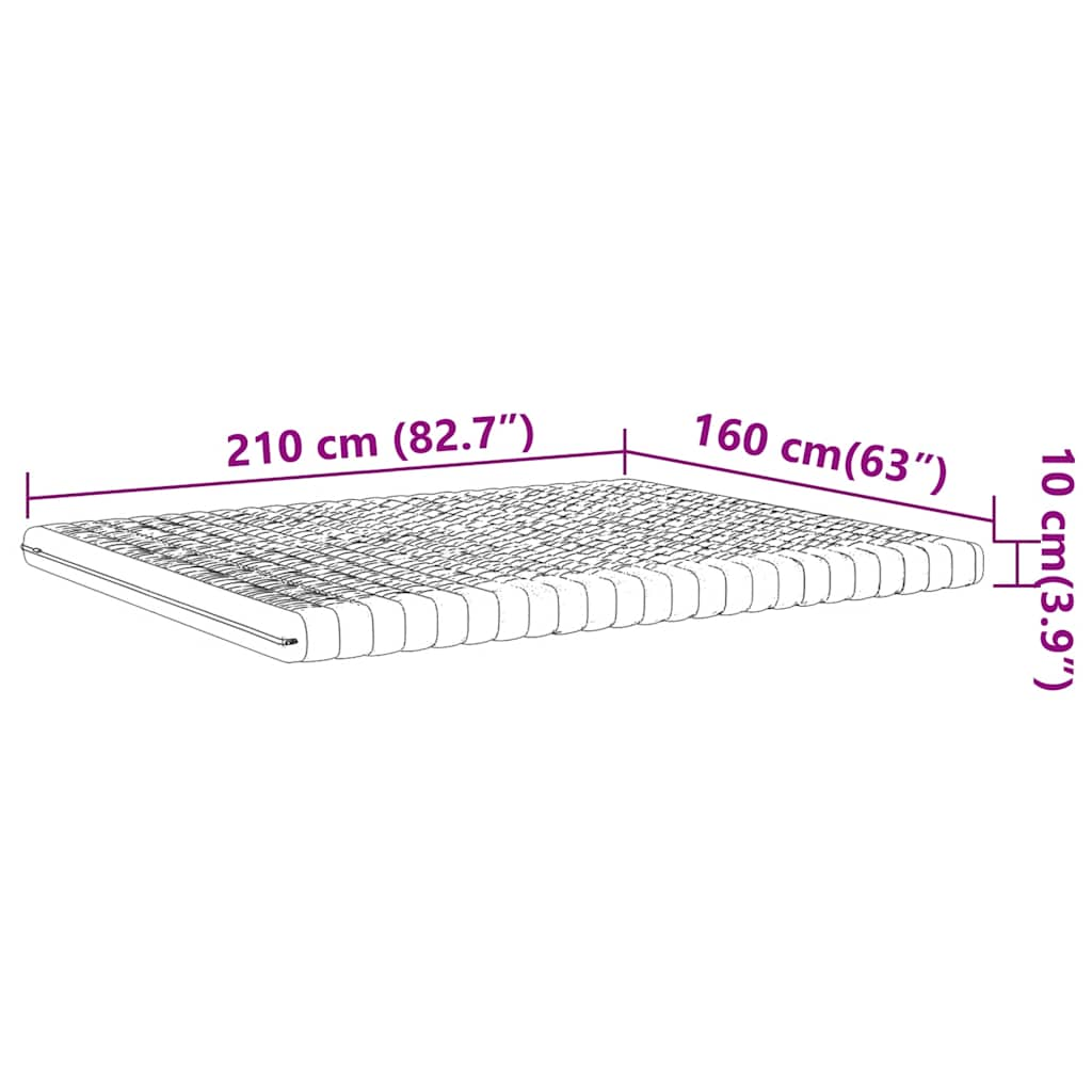 Foam mattress, white, 160x210 cm, 7 zones, hardness 20 ILD