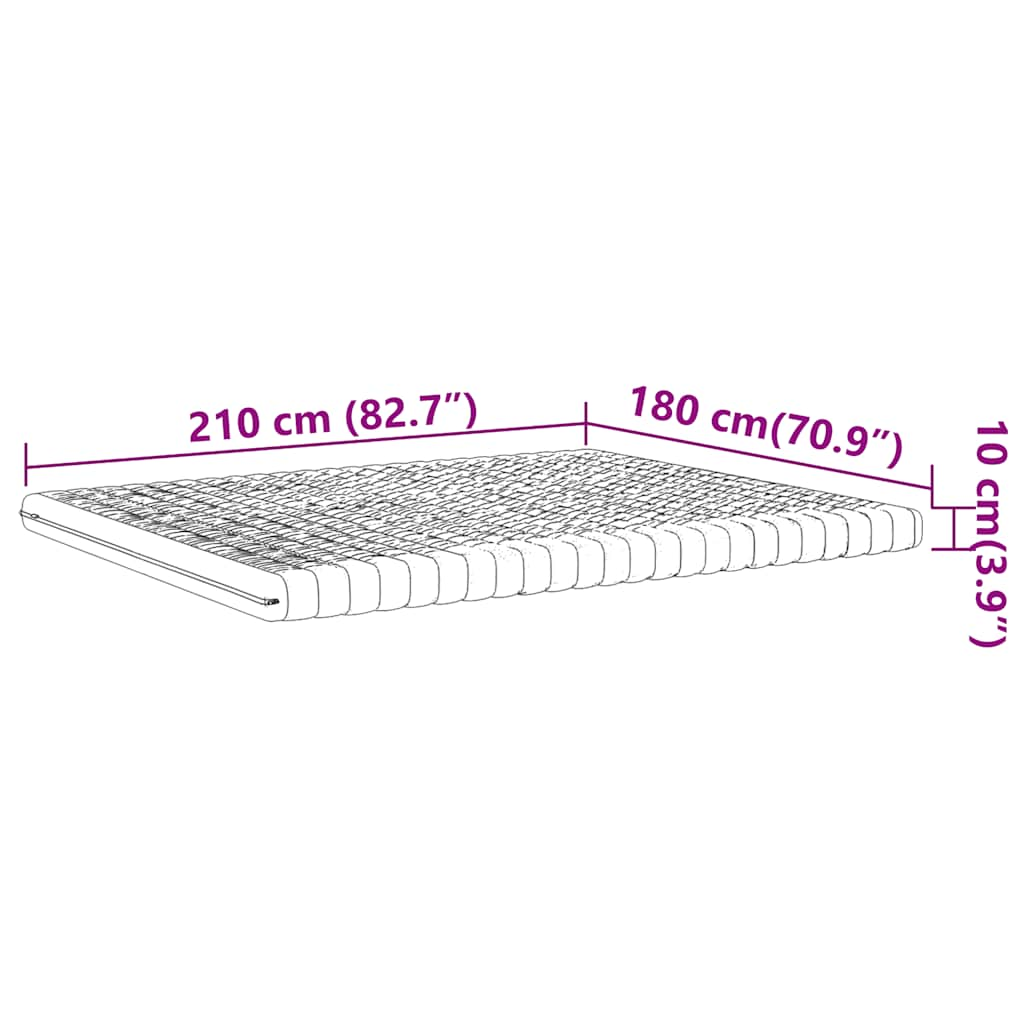 Foam mattress, white, 180x210 cm, 7 zones, hardness 20 ILD