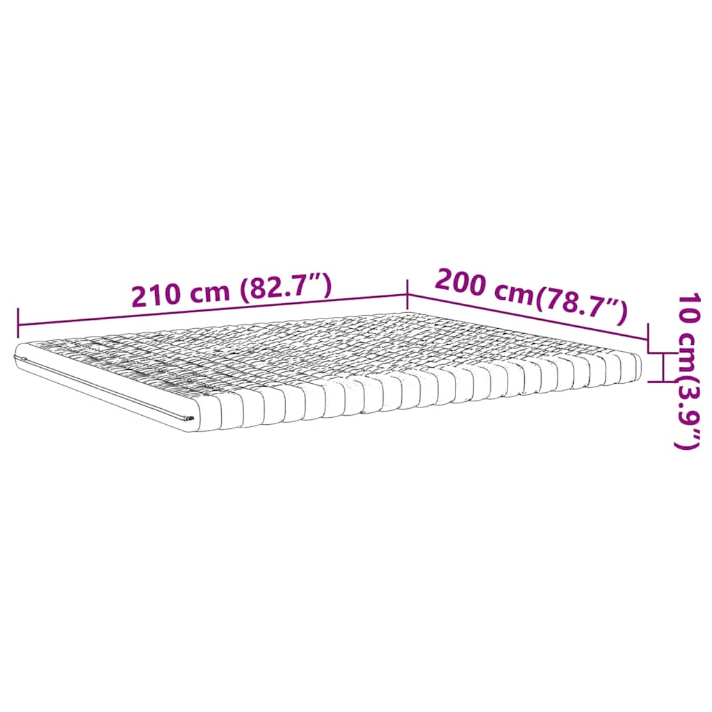 Foam mattress, white, 200x210 cm, 7 zones, hardness 20 ILD