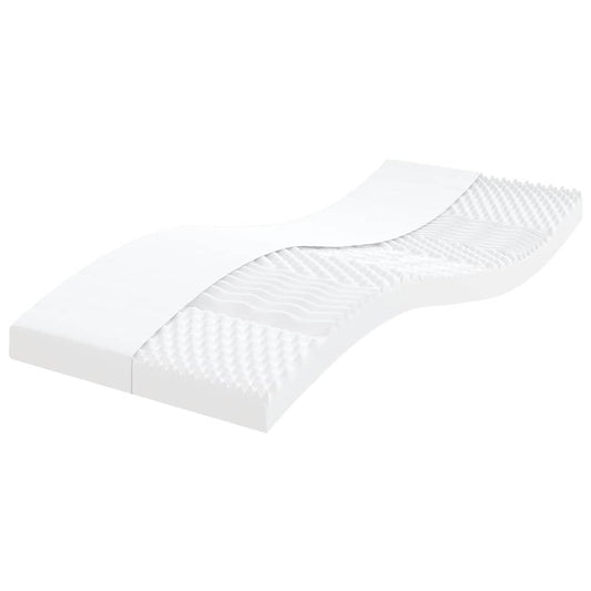 Foam mattress, white, 90x220 cm, 7-zone hardness 20 ILD