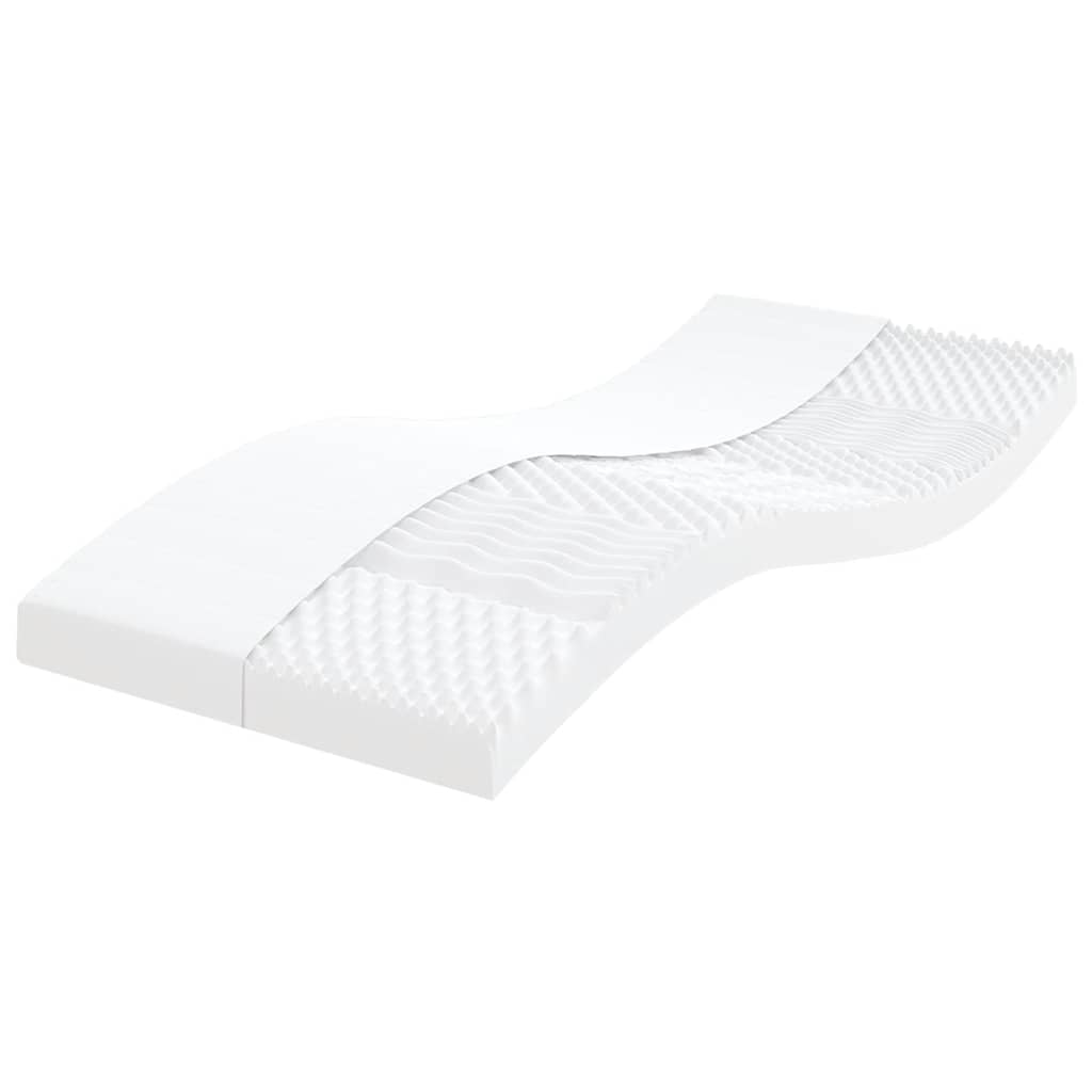 Foam mattress, white, 100x220 cm, 7 zones, hardness 20 ILD