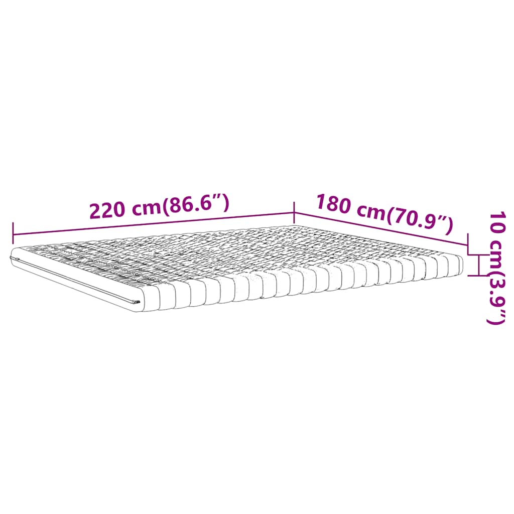 Foam mattress, white, 180x220 cm, 7 zones, hardness 20 ILD