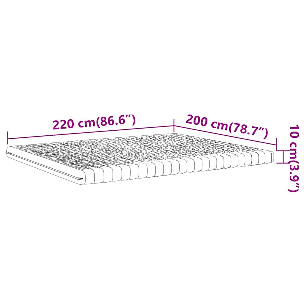 Foam mattress, white, 200x220 cm, 7 zones, hardness 20 ILD