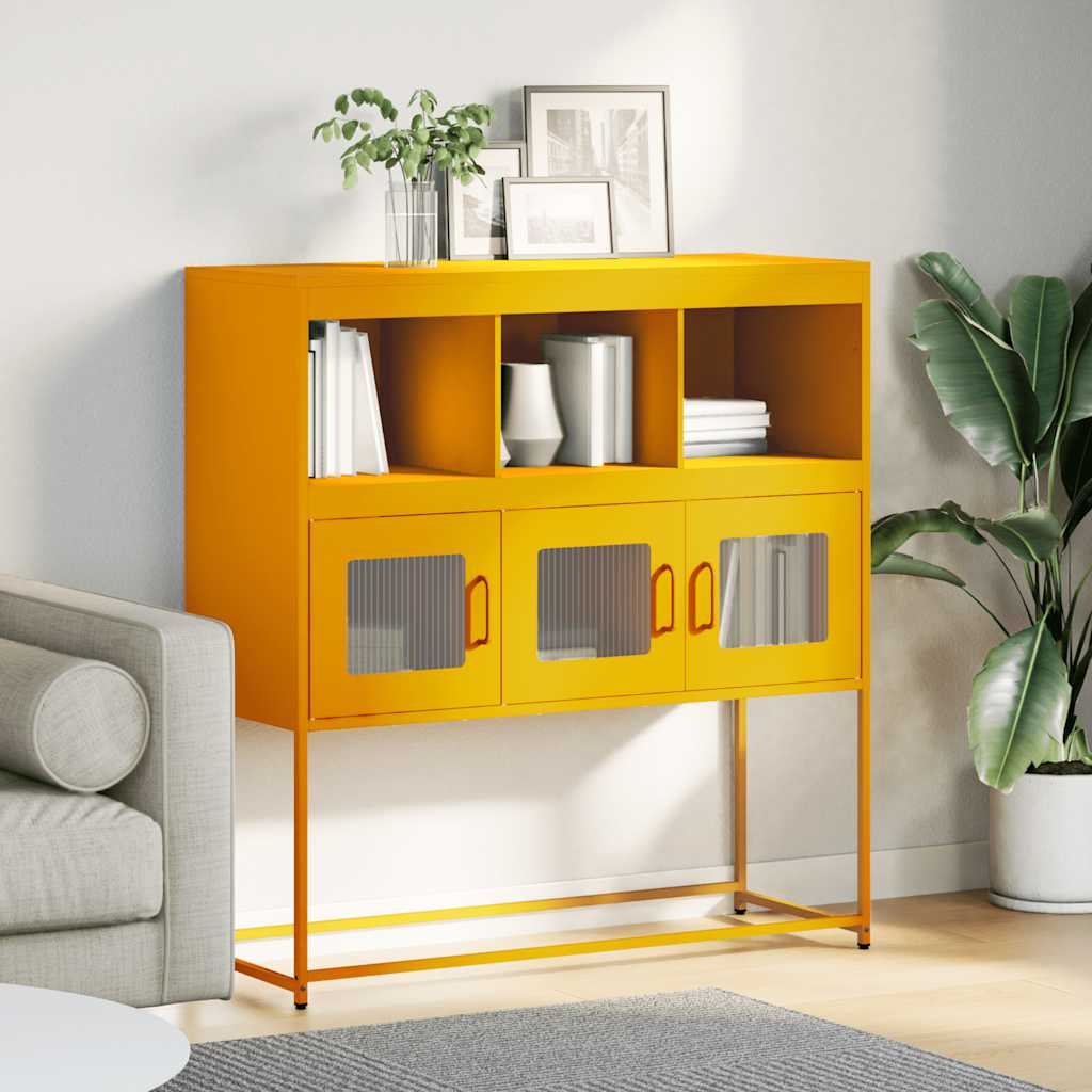 Wardrobe, mustard yellow, 100.5x39x107 cm, cold-rolled steel