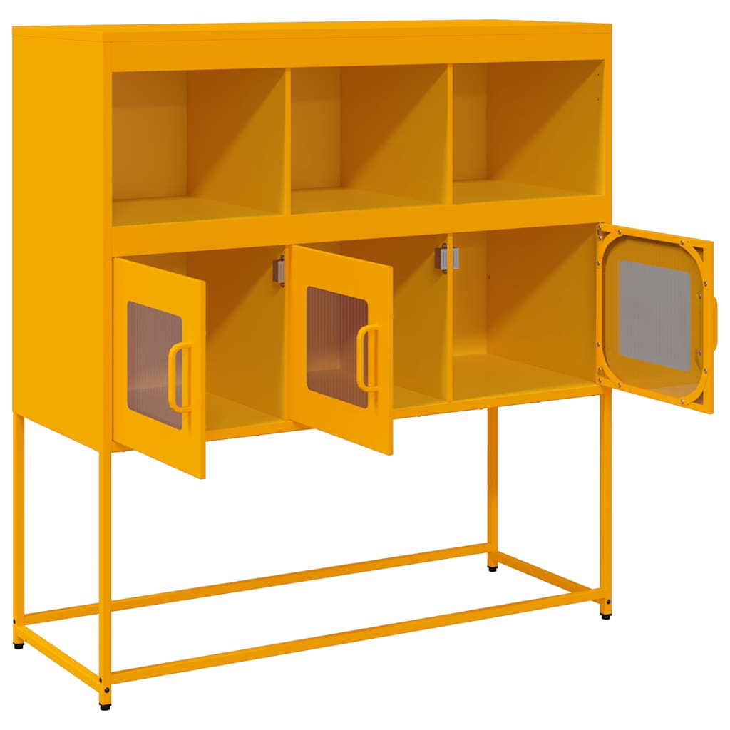 Wardrobe, mustard yellow, 100.5x39x107 cm, cold-rolled steel